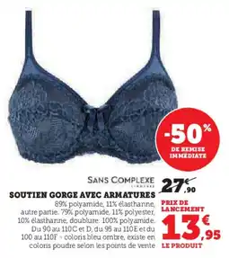 Super U SANS COMPLEXE Soutien gorge avec armatures offre