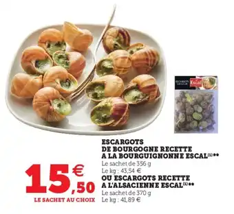 Super U Escargots de Bourgogne Recette offre