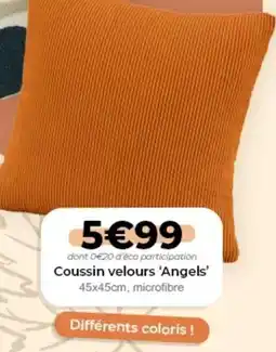 L'incroyable Coussin velours 'angels' offre