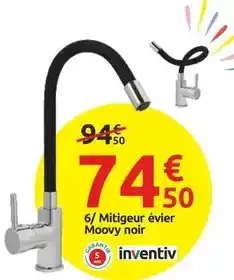 Mr Bricolage Inventiv - mitigeur évier moovy noir offre