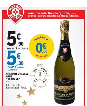 E.Leclerc Crémant d'Alsace Brut offre