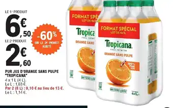 E.Leclerc Pur Jus d'Orange Sans Pulpe offre