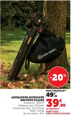 Super U Aspirateur souffleur broyeur filaire offre