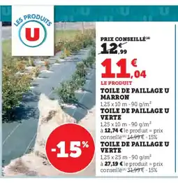 Super U Toile de paillage u marron offre