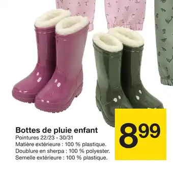 Zeeman Bottes de pluie enfant offre
