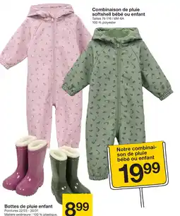 Zeeman Combinaison de pluie softshell bébé ou enfant offre