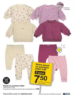 Zeeman Sweat ou pantalon bébé offre