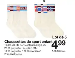 Zeeman Chaussettes de sport enfant offre