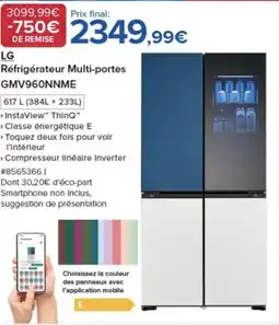 Costco LG Réfrigérateur Multi-portes GMV960NNME offre