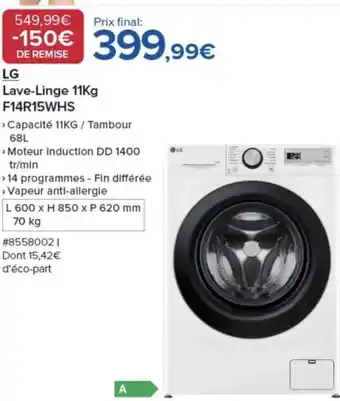 Costco LG Lave-Linge F14R15WHS offre