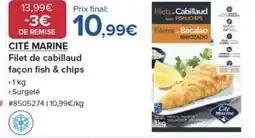 Costco CITÉ MARINE Filet de cabillaud façon fish & chips offre
