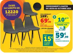 Hyper U Lot de 4 chaises offre