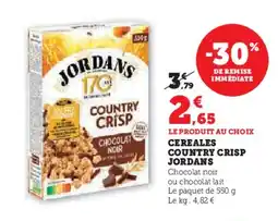Hyper U JORDANS Cereales country crisp offre