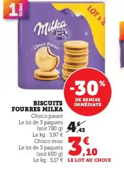 Hyper U MILKA Biscuits fourres offre
