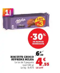 Hyper U MILKA Biscuits choco supreme offre