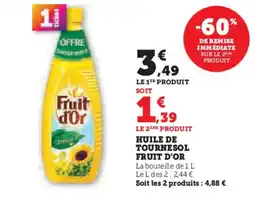Hyper U FRUIT D'OR Huile de tournesol offre