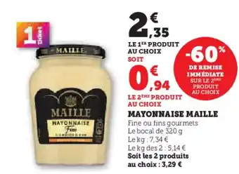 Hyper U MAILLE Mayonnaise offre
