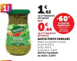 Hyper U PANZANI Sauce pesto offre