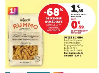 Hyper U RUMMO Pates offre