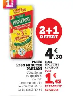 Hyper U PANZANI Pates les 3 minutes offre