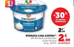 Hyper U CASA AZZURRA Burrata offre