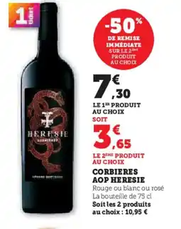 Hyper U HERESIE Corbieres aop offre