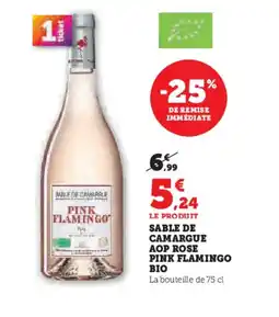 Hyper U PINK FLAMINGO Sable de camargue aop rose offre