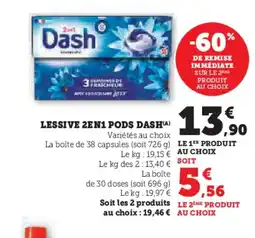 Hyper U DASH Lessive 2 en 1 pods offre