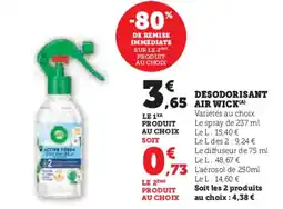 Hyper U AIR WICK Desodorisant offre