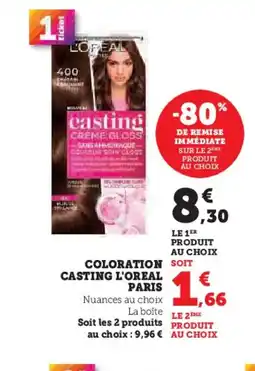 Hyper U L'OREAL PARIS Coloration casting offre