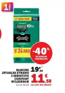 Hyper U WILKINSON Rasoirs jetables xtreme 3 sensitive comfort offre