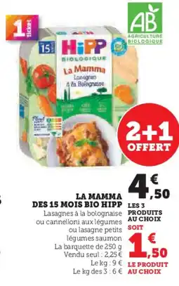Hyper U HIPP La mamma des 15 mois bio offre