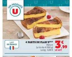Hyper U 4 parts de flan u offre