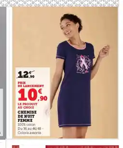 Hyper U Chemise de nuit femme offre