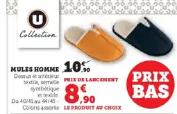 Hyper U Mules homme offre