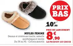 Hyper U Mules femme offre