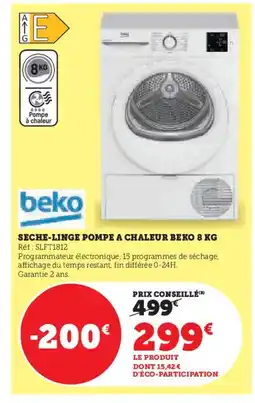 Hyper U BEKO Seche-linge pompe a chaleur offre