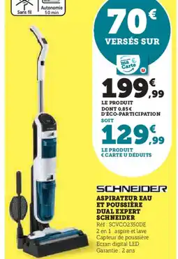 Hyper U SCHNEIDER Aspirateur eau et poussière dual expert offre