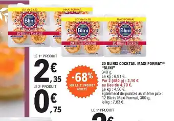 E.Leclerc 20 Blinis Cocktail Maxi Format offre