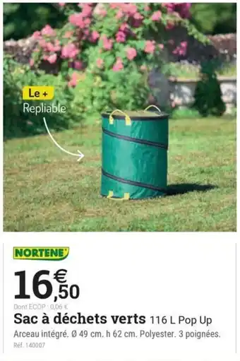 Espace emeraude NORTENE Sac à déchets verts offre