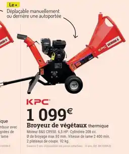 Espace emeraude KPC Broyeur de végétaux offre