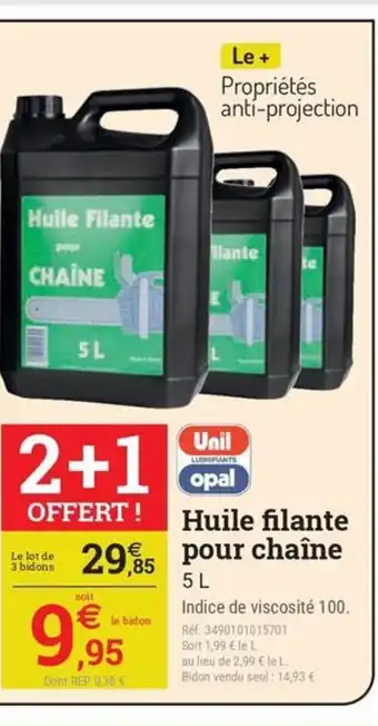 Espace emeraude Huile filante pour chaîne offre