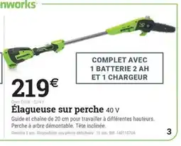 Espace emeraude Élagueuse sur perche 40 V offre
