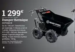 Espace emeraude Dumper thermique DEP300CB offre