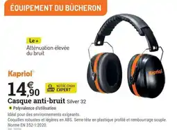 Espace emeraude KAPRIOL Casque anti-bruit Silver 32 offre