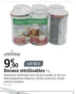 Espace emeraude Bocaux stérilisables offre