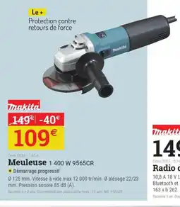 Espace emeraude Meuleuse 1 400 W 9565CR offre