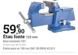 Espace emeraude Étau fonte 125 mm offre