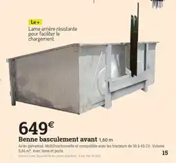 Espace emeraude Benne basculement avant offre