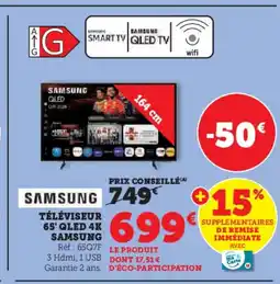 Hyper U SAMSUNG Téléviseur 65' qled 4k offre